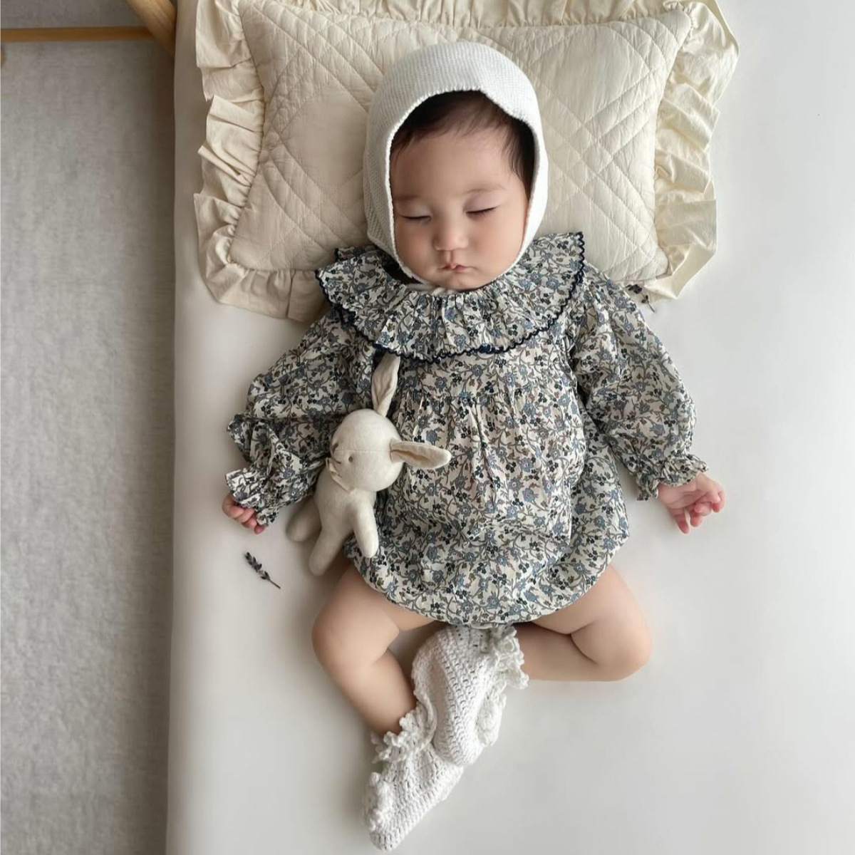 Baby Products Essential - 2026 Frühling Neuer Baby-Mädchen Langarm-Blumen-Bodysuit Mädchen